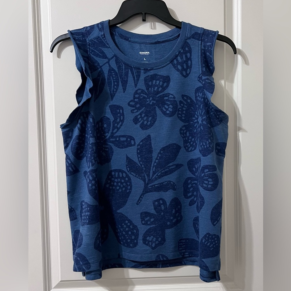 Sonoma- Floral Top with Flutter Sleeves